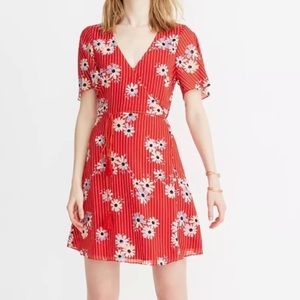 Madewell red floral dress